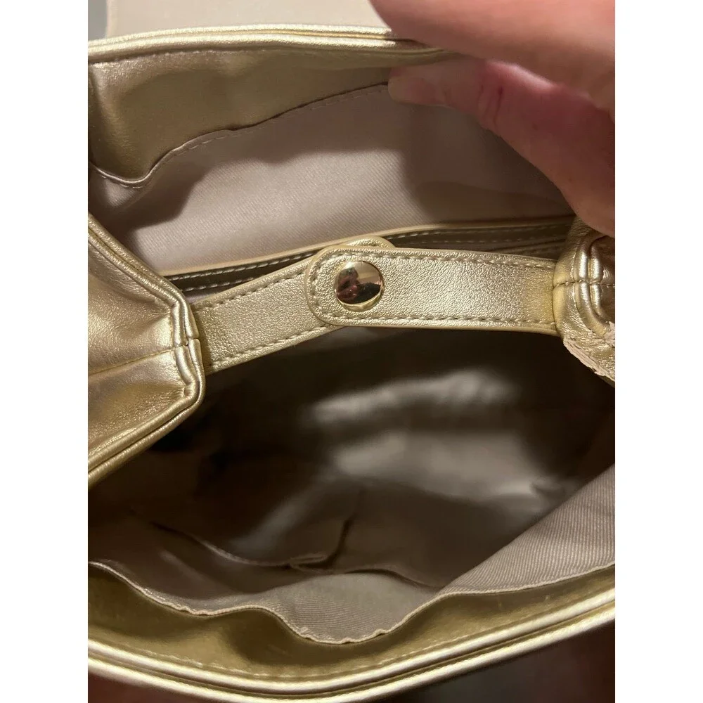 Guess Los Angeles Backpack Purse Gold Adjustable Straps Chain Handle Snap Close
